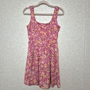 BAND OF THE FREE Floral Pink and Yellow Sleeveless Dress..SIZE:M